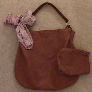 Anthropologie “Pinkish” Suede hobo bag
